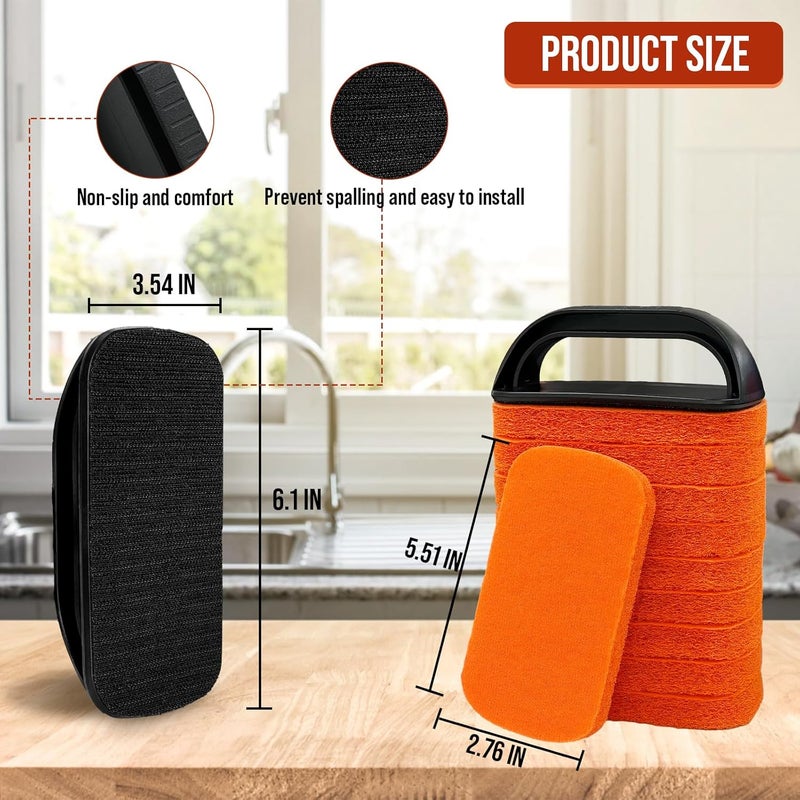 AWEASROY 12-Piece Griddle Cleaning Kit for Blackstone, Flat Top Grill Cleaning Kit Non-Scratch Scouring Pads for Kitchen - 10 Scrubber Pads and 2 Handles - Image 4